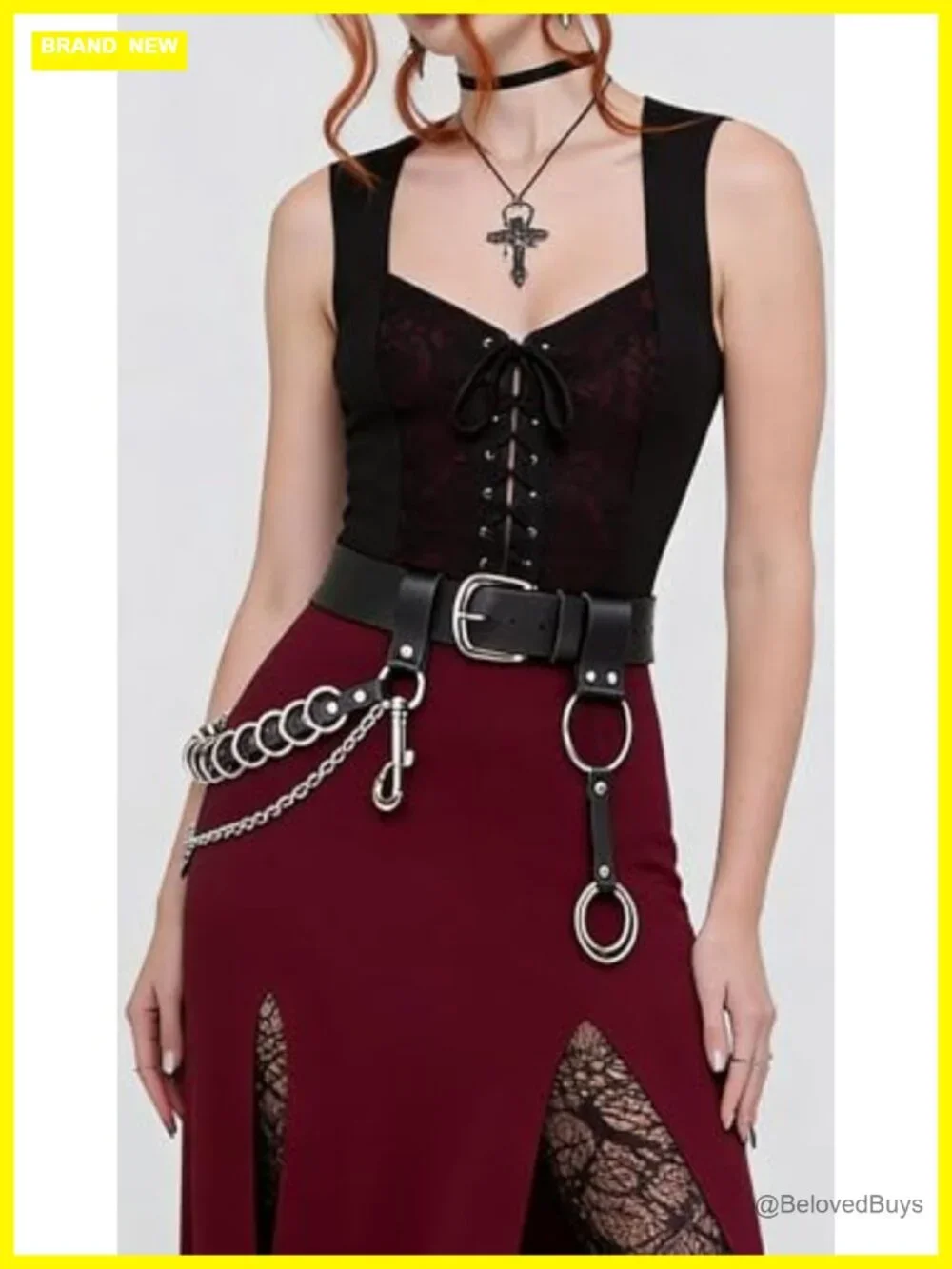 Women's Punk Chain Belt Faux Leather Gothic Streetwear Accessories